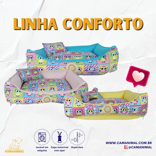 Caminhas da linha conforto extremamente confortável, com acabamento impecável e de fácil limpeza. São carinhosamente feitas com tecido em algodão, enchimento de fibra sintética, enchimento esse removível com zíper nos 4 cantos e almofada interna e que pode ser levado a máquina de lavar, junto com a capa para lavagem.  Uma cama resistente, confortável e linda. Escolha o melhor tamanho para seu pet pois temos desde o tamanho P até o tamanho EG (Extra Large).

Acesse nosso site www.camanimal.com.br

#caesegatos #produtospet #cuidadospet #mundopet